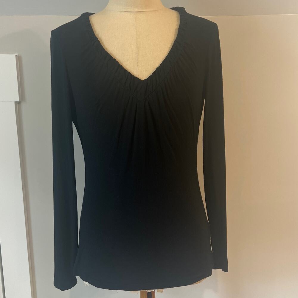 BANANA REPUBLIC Black Long Sleeve Stretch Long Sleeve top SZ L